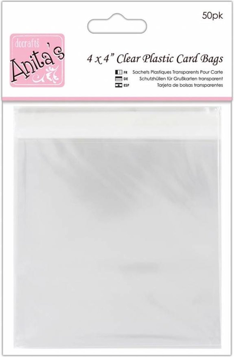 Clear Plastic Card Bags 4x4 Inch (50pk) (ANT 1651008)